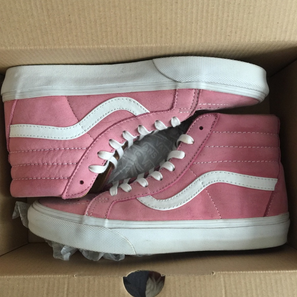 pink leather vans